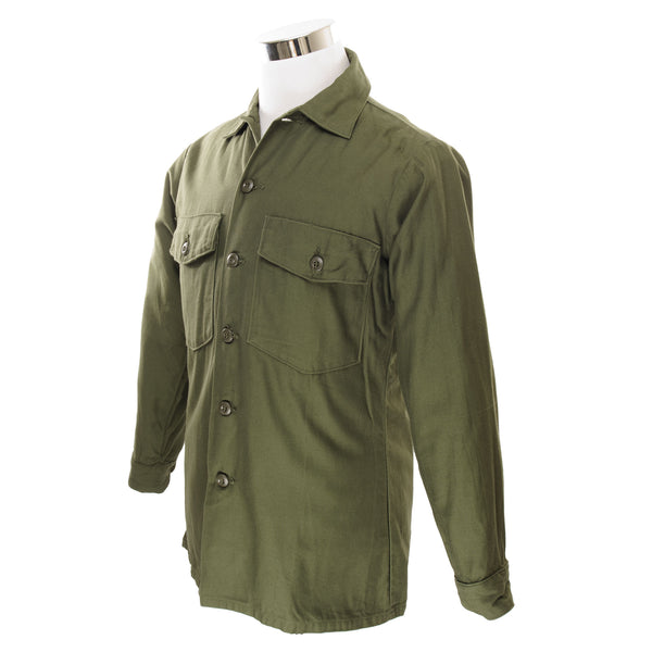 Vintage US Army Cotton Sateen Utility Shirt P-64 P64 Vietnam War 1972 Size 15 1/2 X 31 Deadstock Nos DSA100-72-C-1615  8405-782-3017