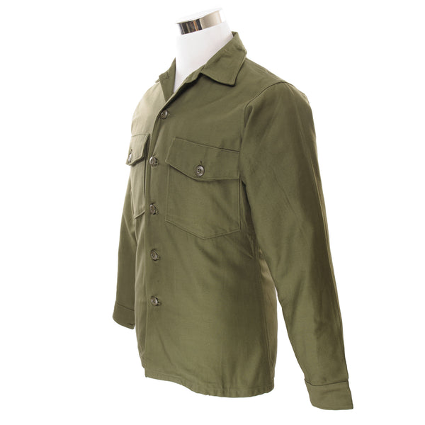 Vintage US Army Cotton Sateen Utility Shirt P-64 P64 Vietnam War 1973 Size 14 1/2 X 33 Deadstock Nos  DSA-100-67-C-0351  8405-781-8946
