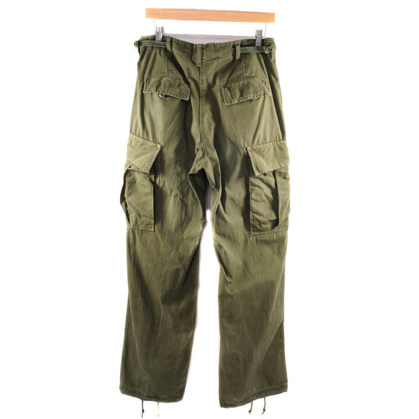Vintage US Army Tropical Combat Trousers Pants 5Th Pattern With Wind Resistant Cotton Poplin 1967 Size W30 L31.