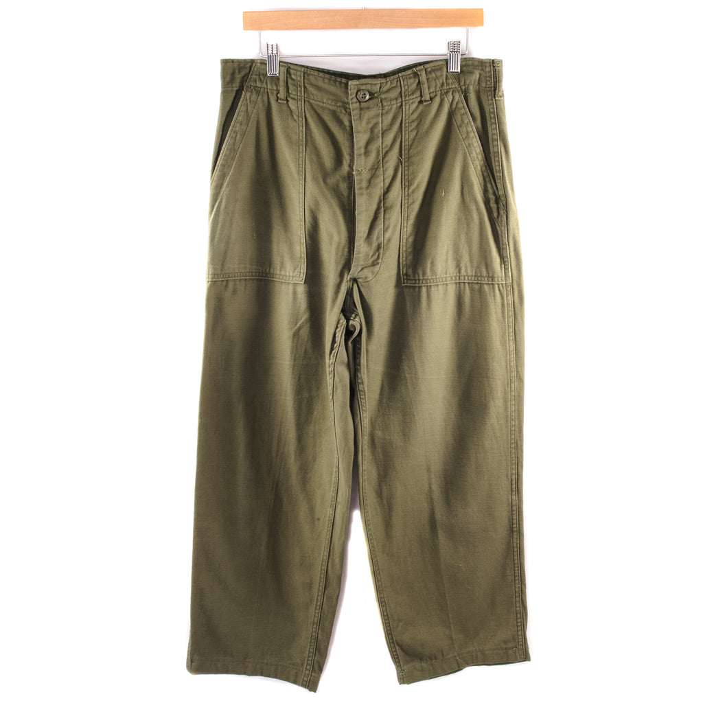 Vintage US Army Utility Pants With Cotton Sateen 1972 Vietnam War Size W32 L25.