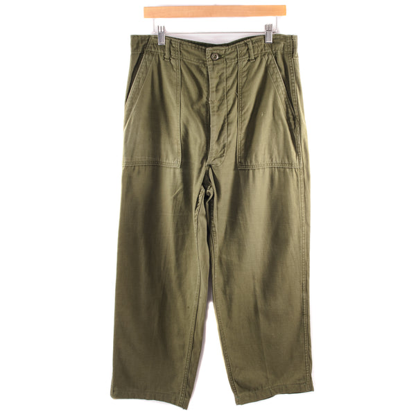 Vintage US Army Utility Pants With Cotton Sateen 1972 Vietnam War Size W32 L25.