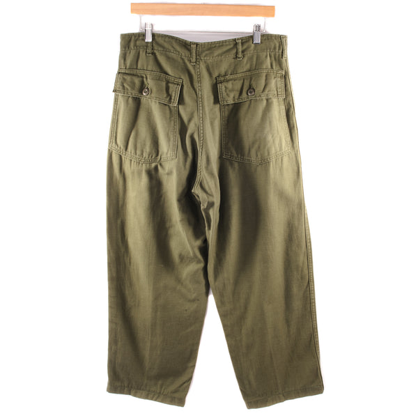 Vintage US Army Utility Pants With Cotton Sateen 1972 Vietnam War Size W32 L25.