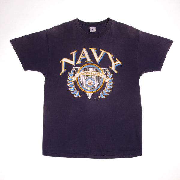 Vintage USN US Navy Tee Shirt Size Large Made In USA. With Single Stitch Sleeves