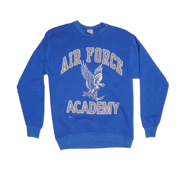 Vintage Blue USAF Air Force Academy Sweatshirt 1990s Size Medium Made In USA