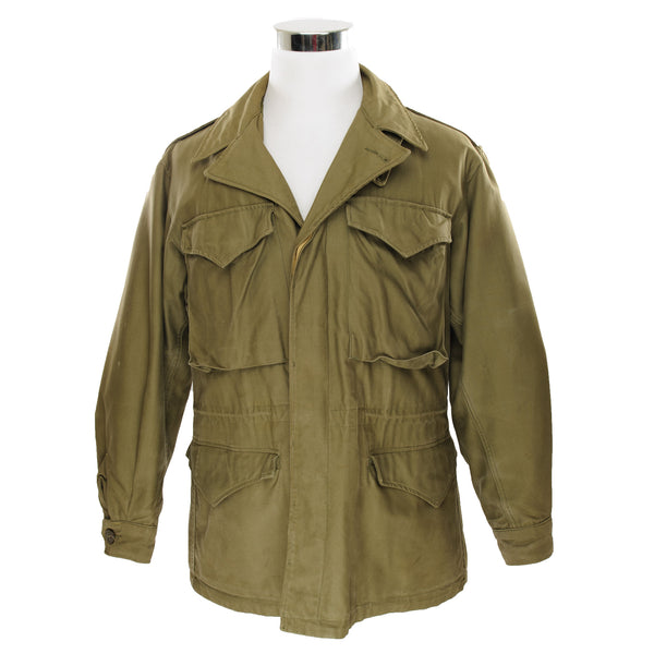 Vintage US Army M-1943 M43 Field Jacket 1945 World War 2 Size 38R With Detachable Hood   Stock No. 55-J-191-65  