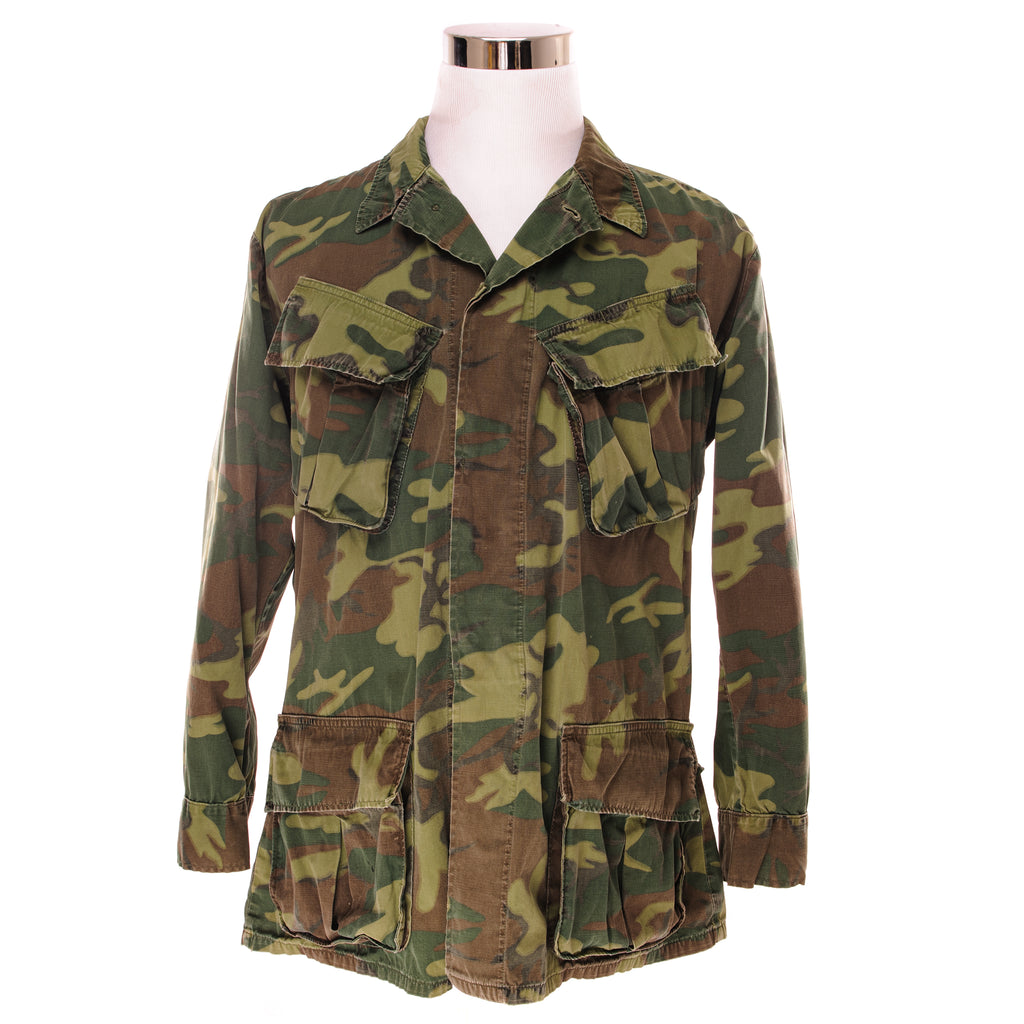 VINTAGE US ARMY TROPICAL COMBAT POPLIN JACKET 3TH PATTERN ERDL 1966/67 VIETNAM WAR SIZE MEDIUM REGULAR