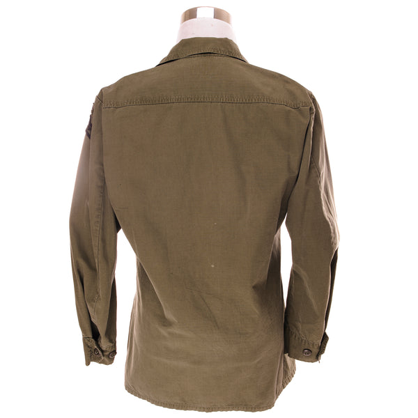 VINTAGE US ARMY TROPICAL COMBAT JACKET 5TH PATTERN 1970 VIETNAM WAR SIZE SMALL REGULAR WITH INSIGNAS