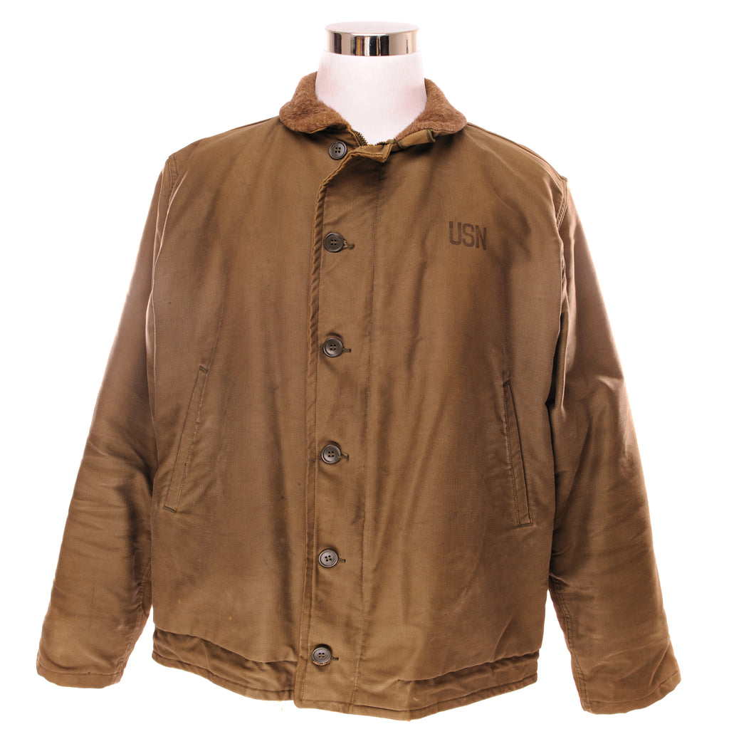 VINTAGE US NAVY ALPACA N-1 N1 DECK JACKET WW2 ERA SIZE 42