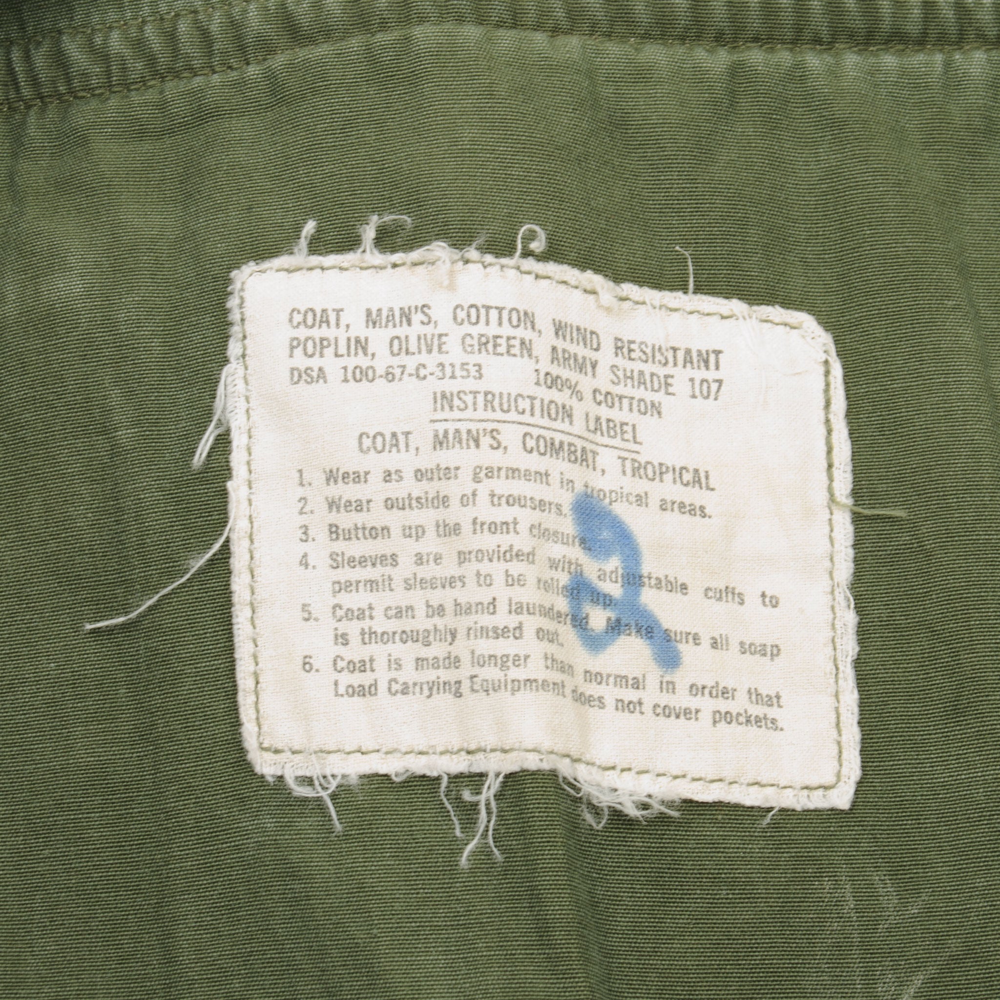 VINTAGE US ARMY TROPICAL COMBAT JACKET 3RD PATTERN 1967 VIETNAM WAR MEDIUM  Long