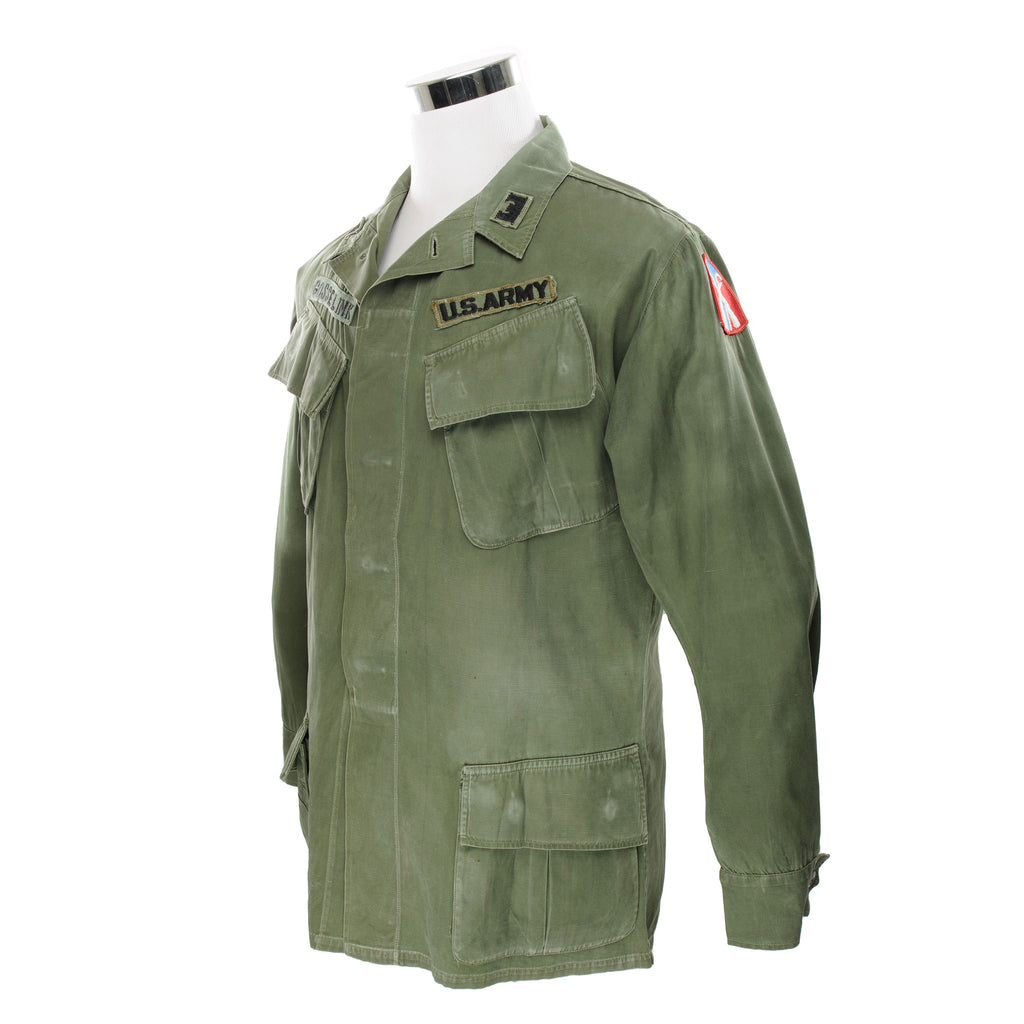 Vintage Us Army Tropical Combat Jacket 3Rd Pattern 1967 Vietnam War Size Medium Long  DSA 100-67-C-3153