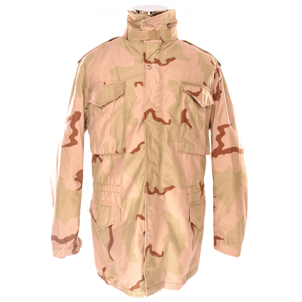 Vintage US Army M-1965 M65 Field Jacket Desert Camouflage 1989 Size Medium Long.  Stock No. 8415-01-325-6444  DLA100-89-C-0435