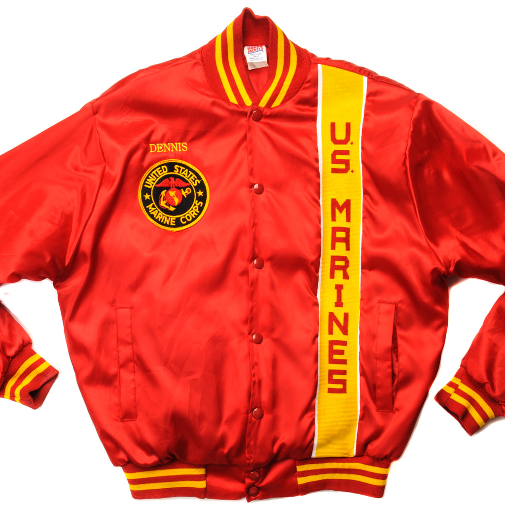 VINTAGE US MARINE CORPS SOUVENIR BOMBER JACKET SIZE MEDIUM 
