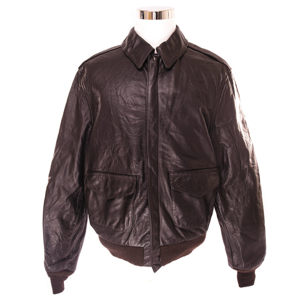 Vintage USAAF Flight Leather Jacket Type A-2 1940's Size 46L.  Drawing No. 30-1415 Contract No. 1978-01
