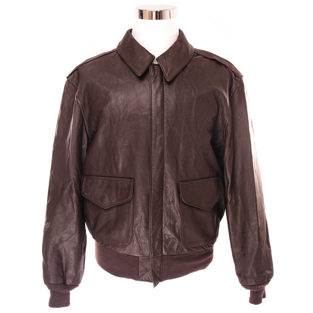 Vintage USAF Flight Leather Jacket Cooper Type A-2 Size 42R.  Under exclusive manufacturing by the Cooper Defense Contract Division U.S. Air Force.  GAC 201-01-8101M CSN 8718-01-824-3400