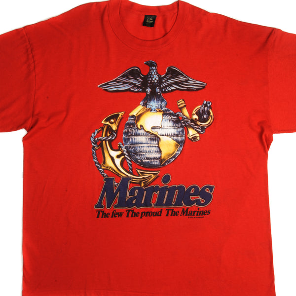 Vintage USM US Marines The Few The proud The Marines Tee Shirt 1993 Size XXL Made In USA With Single Stitch Sleeves.