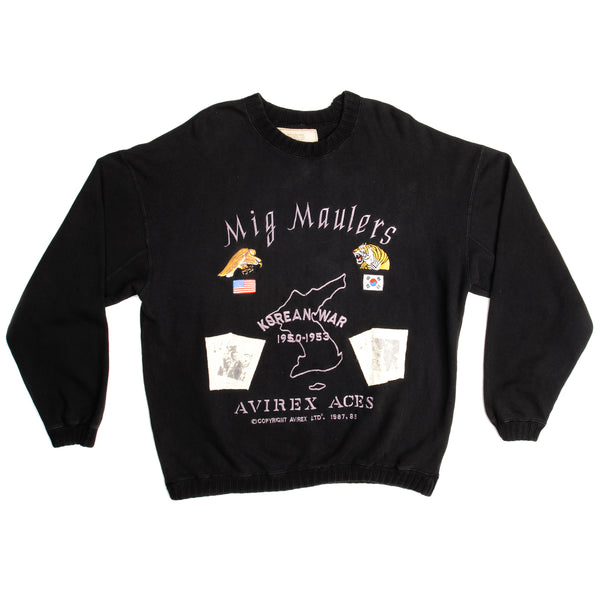 Vintage Mig Maulers Korean War Avirex Aces Sweatshirt 1988 Size Medium.