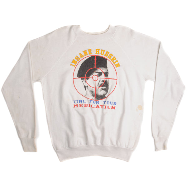 Vintage Insane Hussein Time For Your Medication Sweatshirt Size XL Made In USA.
