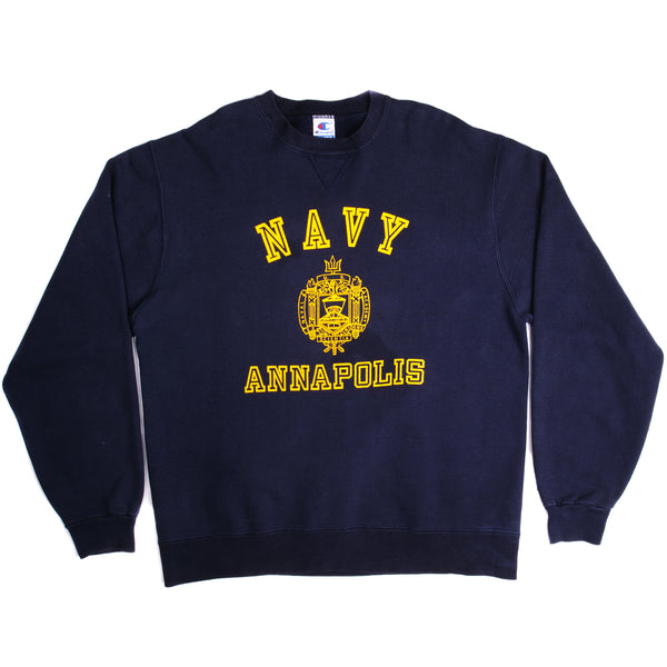Vintage Champion US Navy Annapolis Sweatshirt 1990S Size XL.