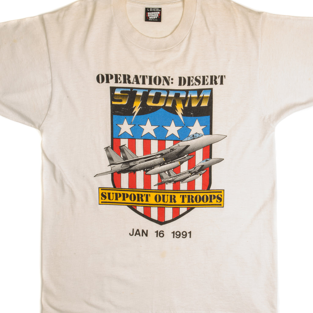 VINTAGE OPERATION : DESERT STORM TEE SHIRT 1991 SIZE MEDIUM MADE IN USA