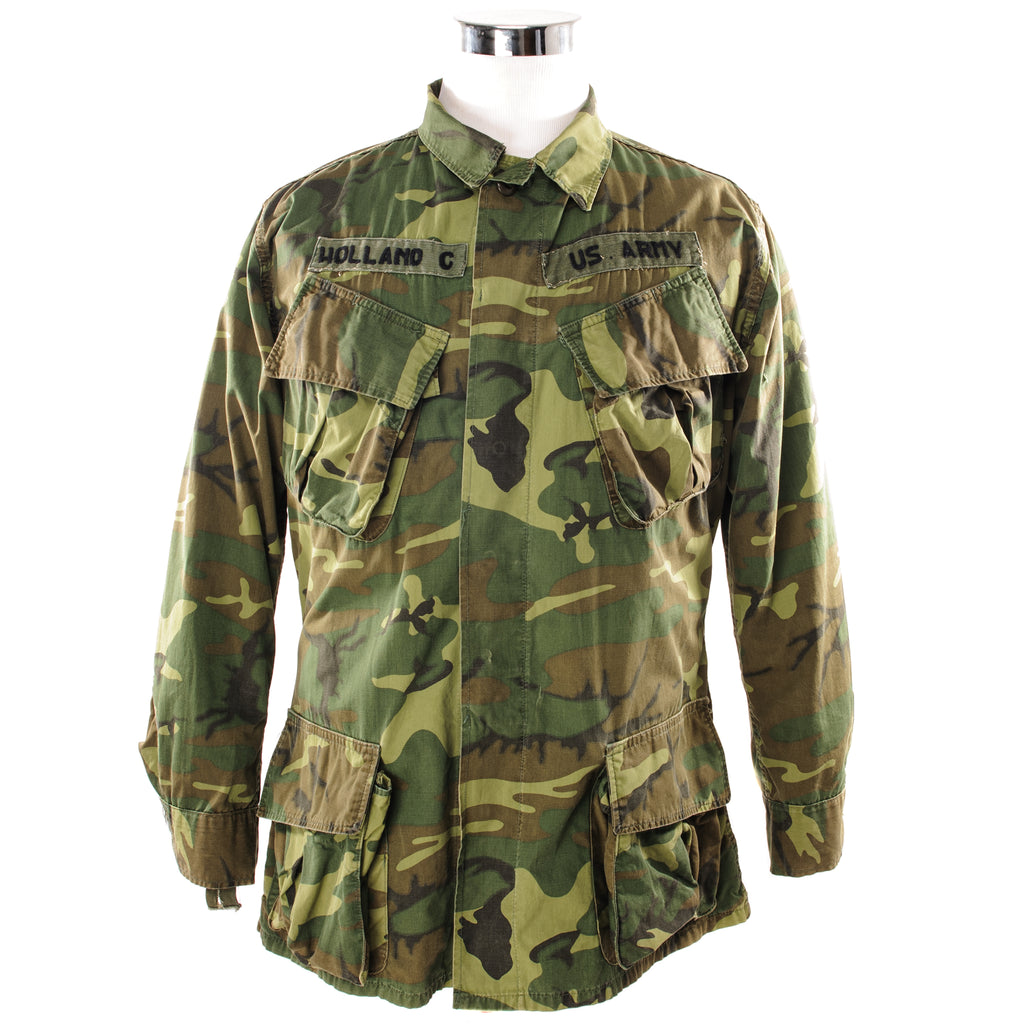 The Tropical Combat Jacket was designed in 1962 by Natick Labs for the Special Forces in Vietnam.  There is a total of 5 different Patterns produced in OG-107 and 3 of them produced in ERDL camouflage.  The 3rd Pattern is made with Cotton Poplin.