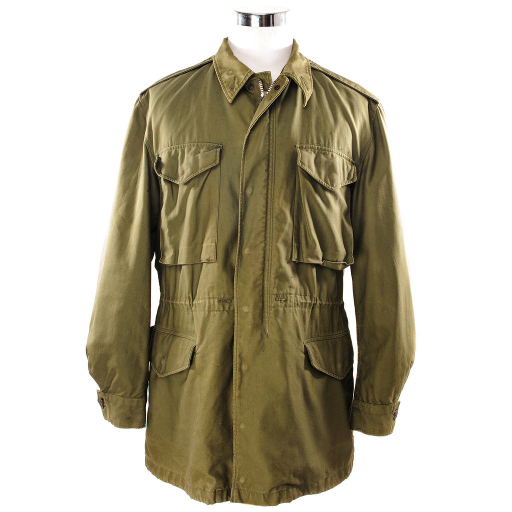 VINTAGE US ARMY M-1951 M51 FIELD JACKET 1957 EARLY VIETNAM WAR SIZE MEDIUM LONG