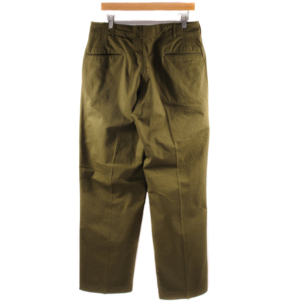 Vintage USN US Navy Field Trousers Pants with Herringbone Twill World War 2 Size W34 L33.  Donut Buttons.  Contract number : NXsy 29904.