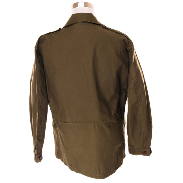 Vintage US Army M-1943 M43 Field Jacket 1944 World War II Size 40R Deadstock.  Stock No. 55-J-191-95 P.Q. No. 15321