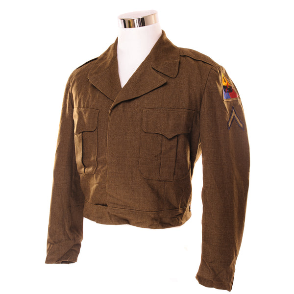 Vintage US Army Wool Field Jacket 1950 Korean War Size 42R With Patches.  Private 1st Class Sixth Grade and 1st Armored Division (picture #6)  Spec. Mil-J-10801 Stock No. 55-J-570-868