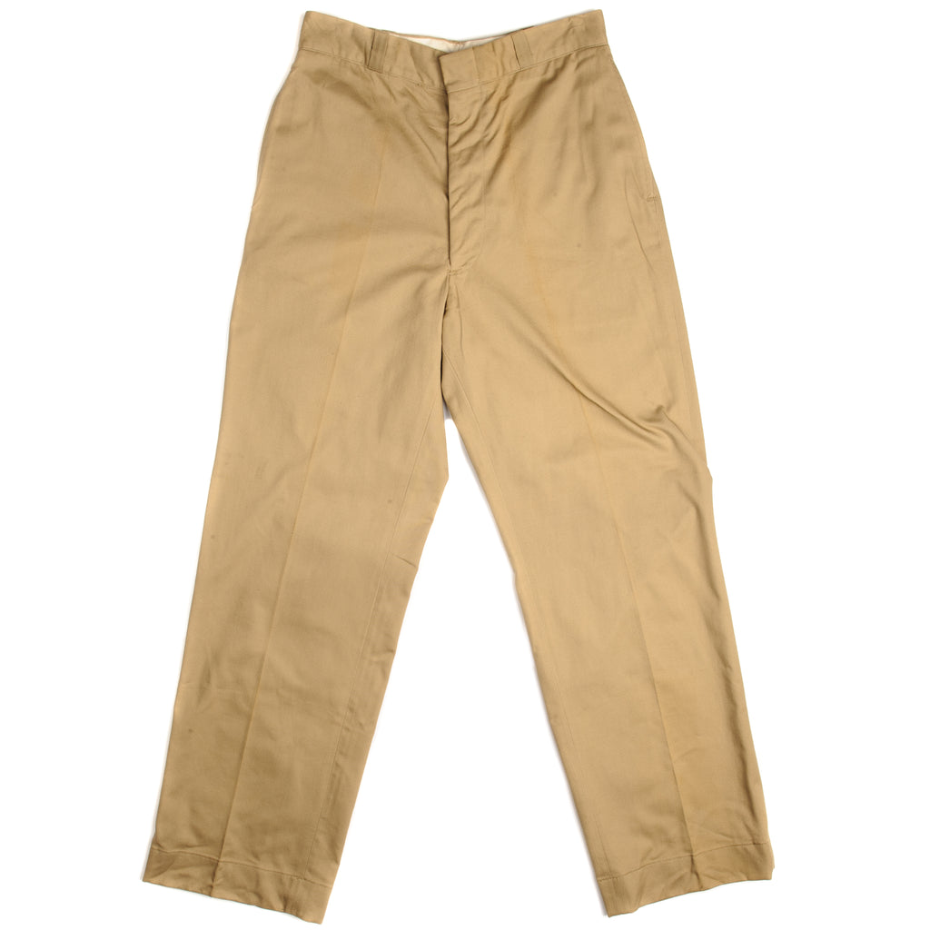 Vintage US Marine Corps Khaki Trousers Pants Uniform Twill 1972 Vietnam War Size W30 L30.
