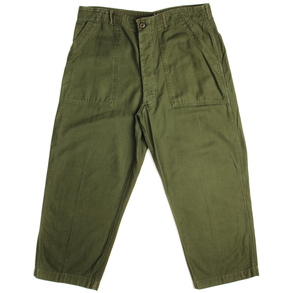 Vintage US Army Utility Trousers Pants With Cotton Sateen 1967 Vietnam War Size W37 L25.