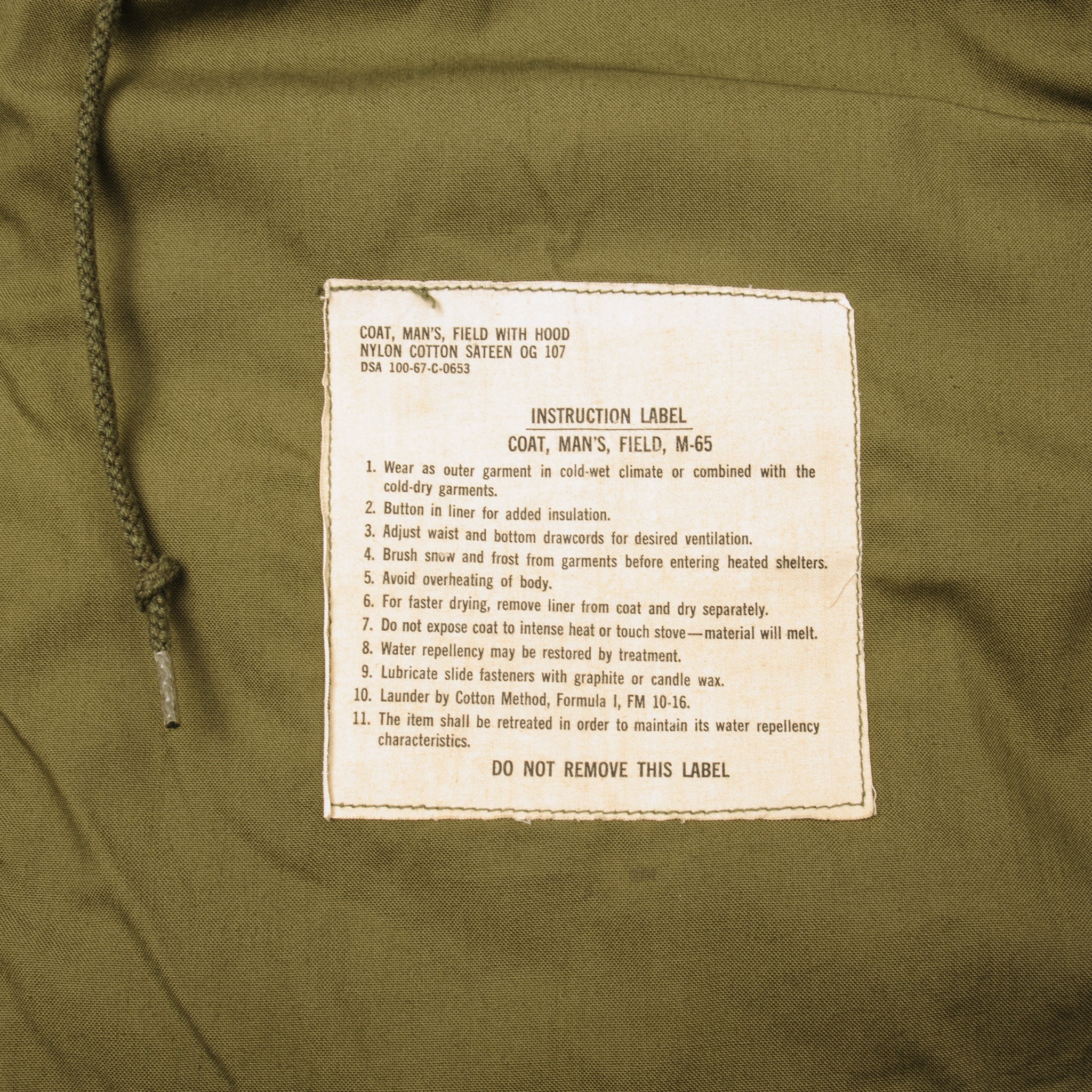 VINTAGE US ARMY M-1965 M65 FIELD JACKET 1967 VIETNAM WAR SIZE SMALL LONG  WITH LINER NOS
