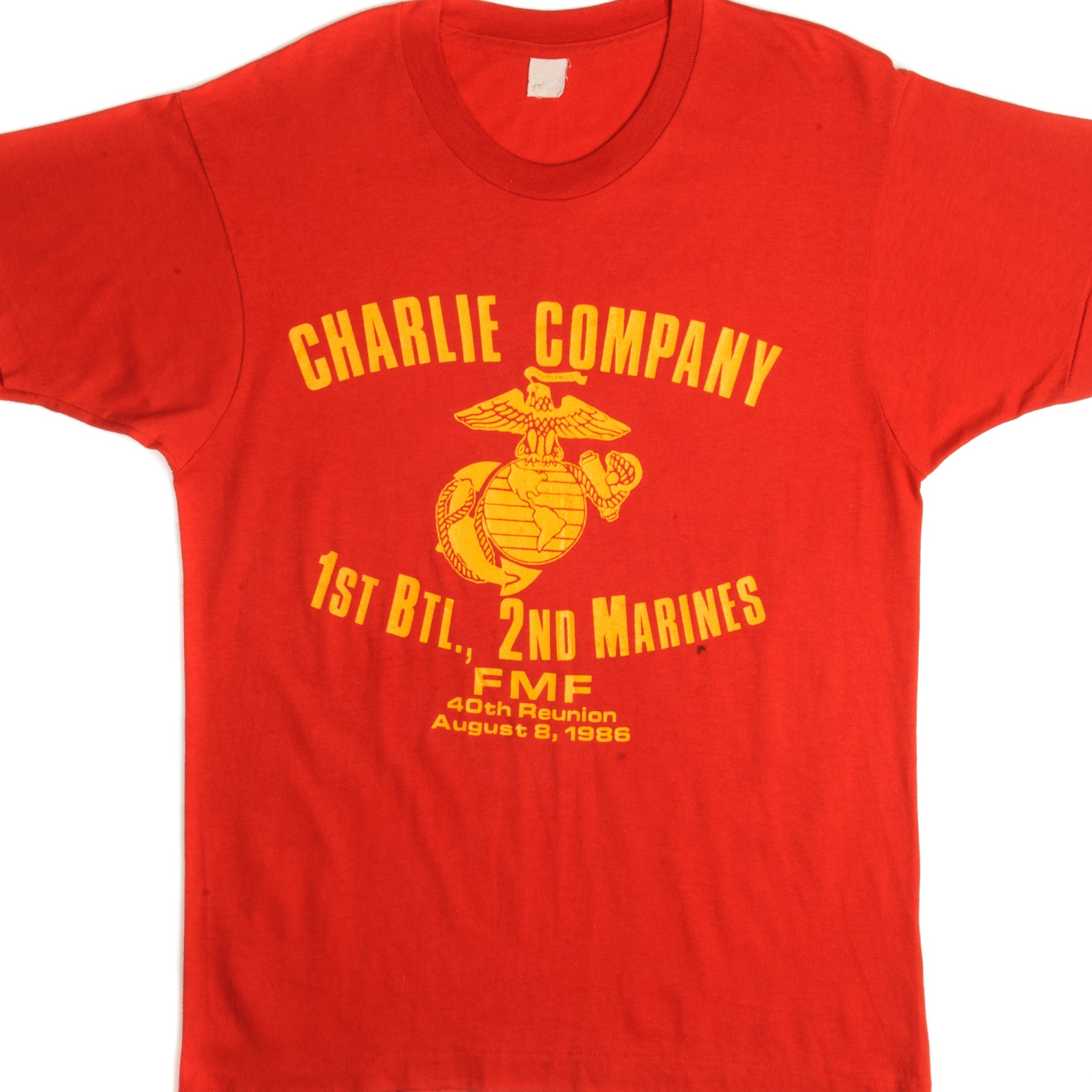 Vintage USMC Charlie Company Tee Shirt 1986 Size Medium Made in USA