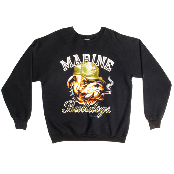 Vintage US Marines Bulldogs Sweatshirt 1988 Size Large Made In USA.