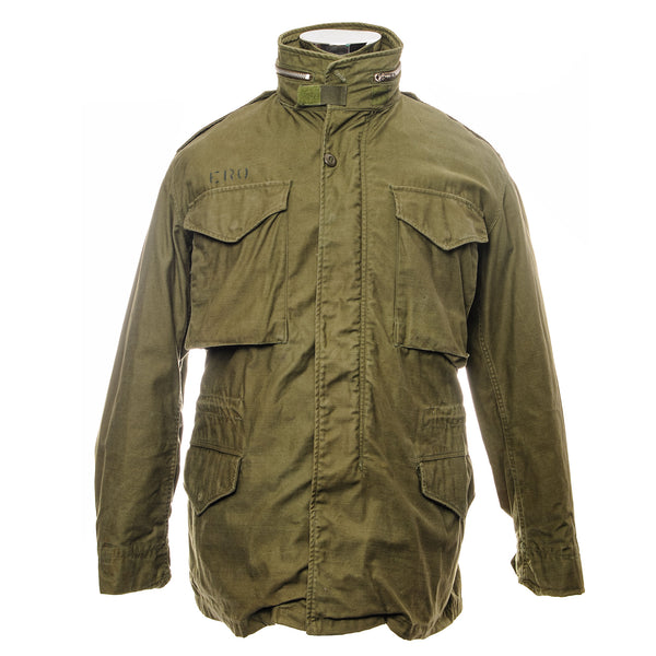 US ARMY M-1965 M65 FIELD JACKET 1968 VIETNAM WAR NMCB 2 STENCIL SIZE SMALL REGULAR