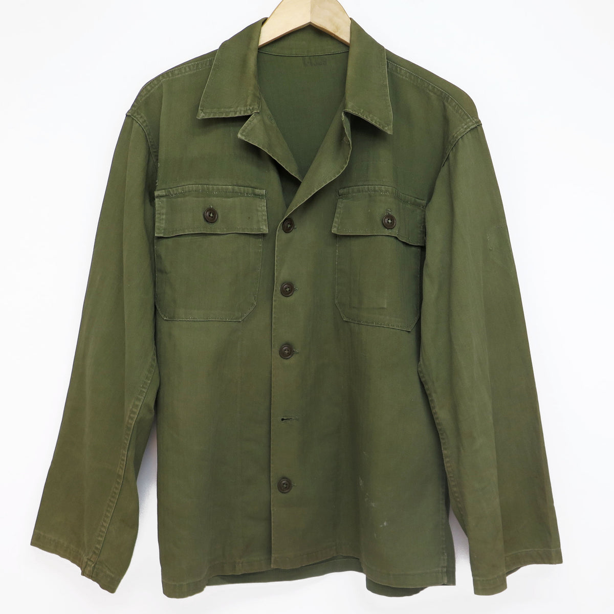 VINTAGE US ARMY UTILITY SHIRT HBT 13 STARS BUTTONS 1950S
