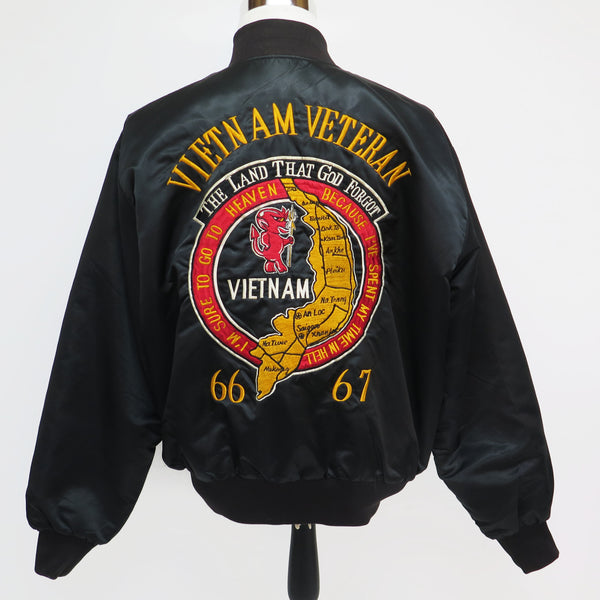 VIETNAM VETERAN USMC 1966/67 TOUR BOMBER SOUVENIR JACKET 1ST MARINE DIVISION SIZE LARGE