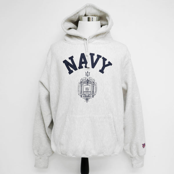 USN US NAVY SWEATSHIRT HOODIE NAVAL ACADEMY CREST 1980'S SIZE XXL