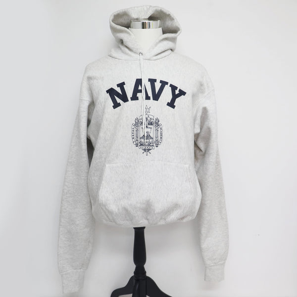 USN US NAVY SWEATSHIRT HOODIE NAVAL ACADEMY CREST 1980'S SIZE XL