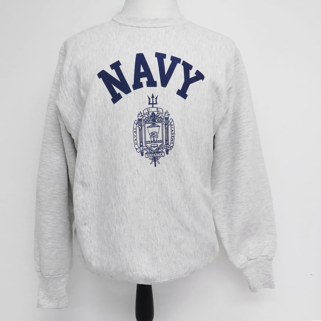 USN 美國海軍衛衣海軍學院徽章圓領 1980 年代大碼