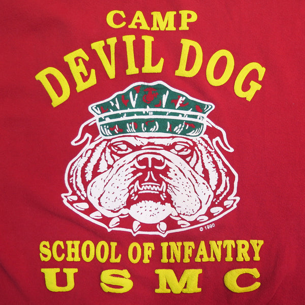 USMC US MARINE CORPS 'CAMP DEVIL DOG' 1990 SWEATSHIRT SIZE LARGE