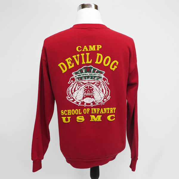USMC US MARINE CORPS 'CAMP DEVIL DOG' 1990 SWEATSHIRT SIZE LARGE